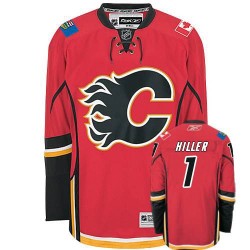 Jonas Hiller Calgary Flames Reebok Authentic Home Jersey (Red)