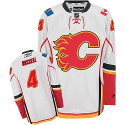 Kris Russell Calgary Flames Reebok Authentic Away Jersey (White)