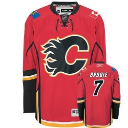 TJ Brodie Calgary Flames Reebok Authentic Home Jersey (Red)