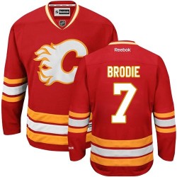 TJ Brodie Calgary Flames Reebok Authentic Third Jersey (Red)