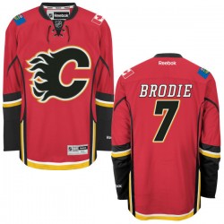 Tj Brodie Calgary Flames Reebok Authentic Home Jersey (Red)