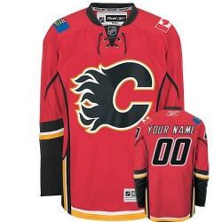 Reebok Calgary Flames Men's Customized Premier Red Home Jersey