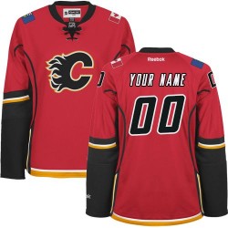 Reebok Calgary Flames Women's Customized Authentic Red Home Jersey