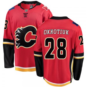Nikita Okhotiuk Calgary Flames Fanatics Branded Youth Breakaway Home Jersey (Red)