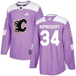 Miikka Kiprusoff Calgary Flames Adidas Authentic Fights Cancer Practice Jersey (Purple)
