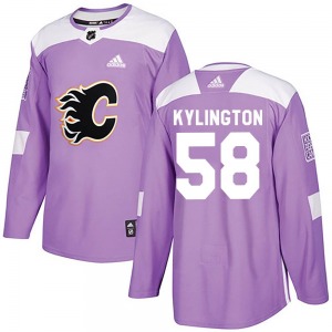 Oliver Kylington Calgary Flames Adidas Authentic Fights Cancer Practice Jersey (Purple)