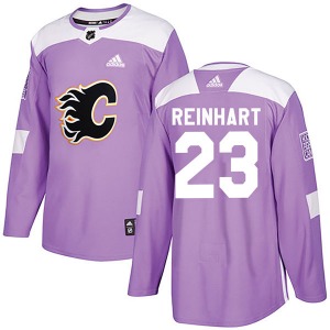 Paul Reinhart Calgary Flames Adidas Authentic Fights Cancer Practice Jersey (Purple)