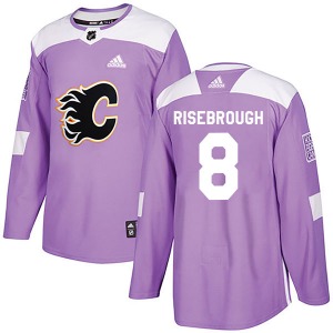 Doug Risebrough Calgary Flames Adidas Authentic Fights Cancer Practice Jersey (Purple)