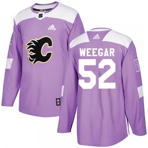 MacKenzie Weegar Calgary Flames Adidas Authentic Fights Cancer Practice Jersey (Purple)