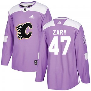 Connor Zary Calgary Flames Adidas Authentic Fights Cancer Practice Jersey (Purple)
