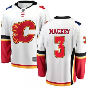 Connor Mackey Calgary Flames Fanatics Branded Youth Breakaway Away Jersey (White)