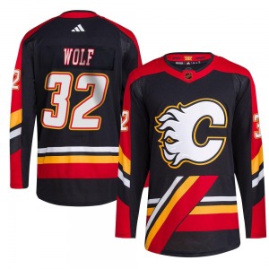Dustin Wolf Calgary Flames Adidas Authentic Reverse Retro 2.0 Jersey (Black)