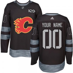 Custom Calgary Flames Youth Authentic Custom 1917-2017 100th Anniversary Jersey (Black)