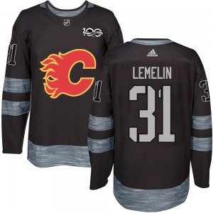Rejean Lemelin Calgary Flames Youth Authentic 1917-2017 100th Anniversary Jersey (Black)