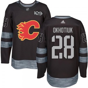 Nikita Okhotiuk Calgary Flames Youth Authentic 1917-2017 100th Anniversary Jersey (Black)