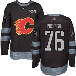 Martin Pospisil Calgary Flames Youth Authentic 1917-2017 100th Anniversary Jersey (Black)
