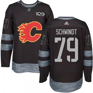 Cole Schwindt Calgary Flames Youth Authentic 1917-2017 100th Anniversary Jersey (Black)