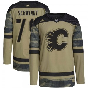 Cole Schwindt Calgary Flames Adidas Youth Authentic Military Appreciation Practice Jersey (Camo)