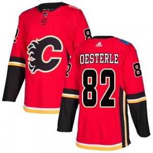 Jordan Oesterle Calgary Flames Adidas Authentic Home Jersey (Red)