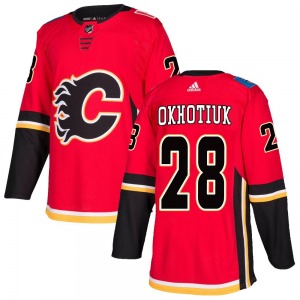 Nikita Okhotiuk Calgary Flames Adidas Authentic Home Jersey (Red)