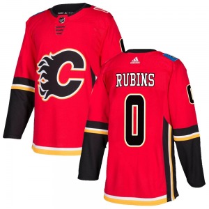 Kristians Rubins Calgary Flames Adidas Authentic Home Jersey (Red)