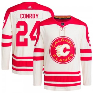 Craig Conroy Calgary Flames Adidas Youth Authentic 2023 Heritage Classic Primegreen Jersey (Cream)
