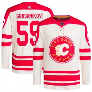 Artem Grushnikov Calgary Flames Adidas Youth Authentic 2023 Heritage Classic Primegreen Jersey (Cream)