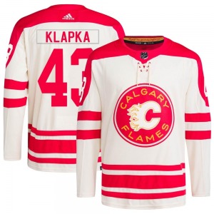 Adam Klapka Calgary Flames Adidas Youth Authentic 2023 Heritage Classic Primegreen Jersey (Cream)