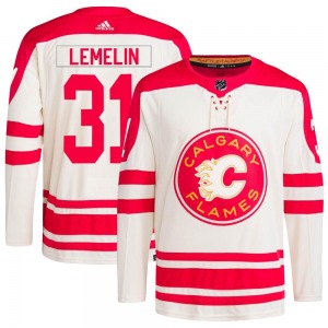 Rejean Lemelin Calgary Flames Adidas Youth Authentic 2023 Heritage Classic Primegreen Jersey (Cream)