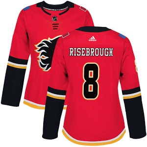 Doug Risebrough Calgary Flames Adidas Women's Authentic Home Jersey (Red)