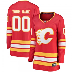 Custom Calgary Flames Fanatics Branded Women's Breakaway Custom Alternate Jersey (Red)