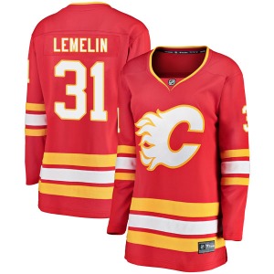 Rejean Lemelin Calgary Flames Fanatics Branded Women's Breakaway Alternate Jersey (Red)