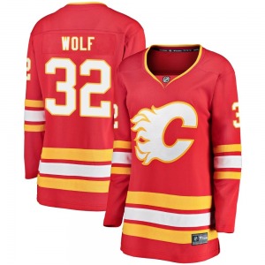Dustin Wolf Calgary Flames Fanatics Branded Women's Breakaway Alternate Jersey (Red)