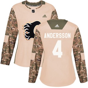 Rasmus Andersson Calgary Flames Adidas Women's Authentic Veterans Day Practice Jersey (Camo)