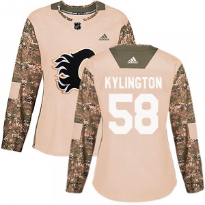 Oliver Kylington Calgary Flames Adidas Women's Authentic Veterans Day Practice Jersey (Camo)