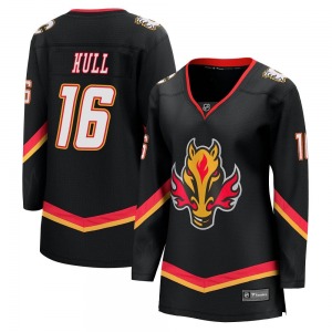 Brett Hull Calgary Flames Fanatics Branded Women's Premier Breakaway 2022/23 Alternate Jersey (Black)
