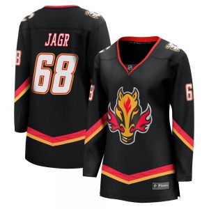 Jaromir Jagr Calgary Flames Fanatics Branded Women's Premier Breakaway 2022/23 Alternate Jersey (Black)
