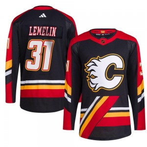 Rejean Lemelin Calgary Flames Adidas Youth Authentic Reverse Retro 2.0 Jersey (Black)