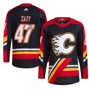 Connor Zary Calgary Flames Adidas Youth Authentic Reverse Retro 2.0 Jersey (Black)