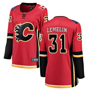 Rejean Lemelin Calgary Flames Fanatics Branded Women's Breakaway Home Jersey (Red)