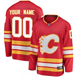 Custom Calgary Flames Fanatics Branded Youth Breakaway Alternate Jersey (Red)
