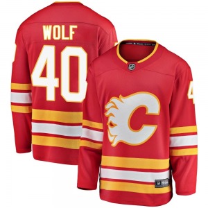 Dustin Wolf Calgary Flames Fanatics Branded Youth Breakaway Alternate Jersey (Red)