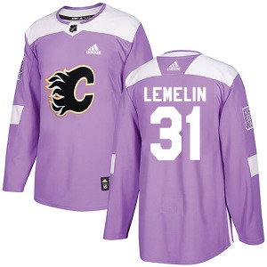 Rejean Lemelin Calgary Flames Adidas Youth Authentic Fights Cancer Practice Jersey (Purple)