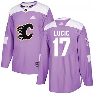 Milan Lucic Calgary Flames Adidas Youth Authentic Fights Cancer Practice Jersey (Purple)