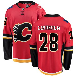 Elias Lindholm Calgary Flames Fanatics Branded Breakaway Home Jersey (Red)
