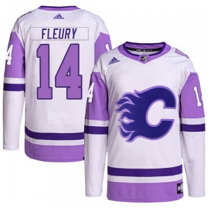 Theoren Fleury Calgary Flames Adidas Youth Authentic Hockey Fights Cancer Primegreen Jersey (White/Purple)
