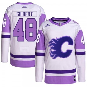 Dennis Gilbert Calgary Flames Adidas Youth Authentic Hockey Fights Cancer Primegreen Jersey (White/Purple)