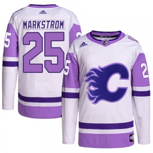 Jacob Markstrom Calgary Flames Adidas Youth Authentic Hockey Fights Cancer Primegreen Jersey (White/Purple)