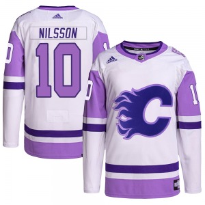 Kent Nilsson Calgary Flames Adidas Youth Authentic Hockey Fights Cancer Primegreen Jersey (White/Purple)
