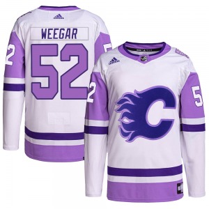 MacKenzie Weegar Calgary Flames Adidas Youth Authentic Hockey Fights Cancer Primegreen Jersey (White/Purple)